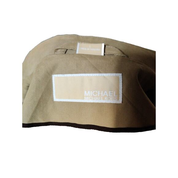 Michael Kors Trench/Over Coat Men’s Beige Color Hidden Buttons 2 Pocket Sz Large - Picture 3 of 8